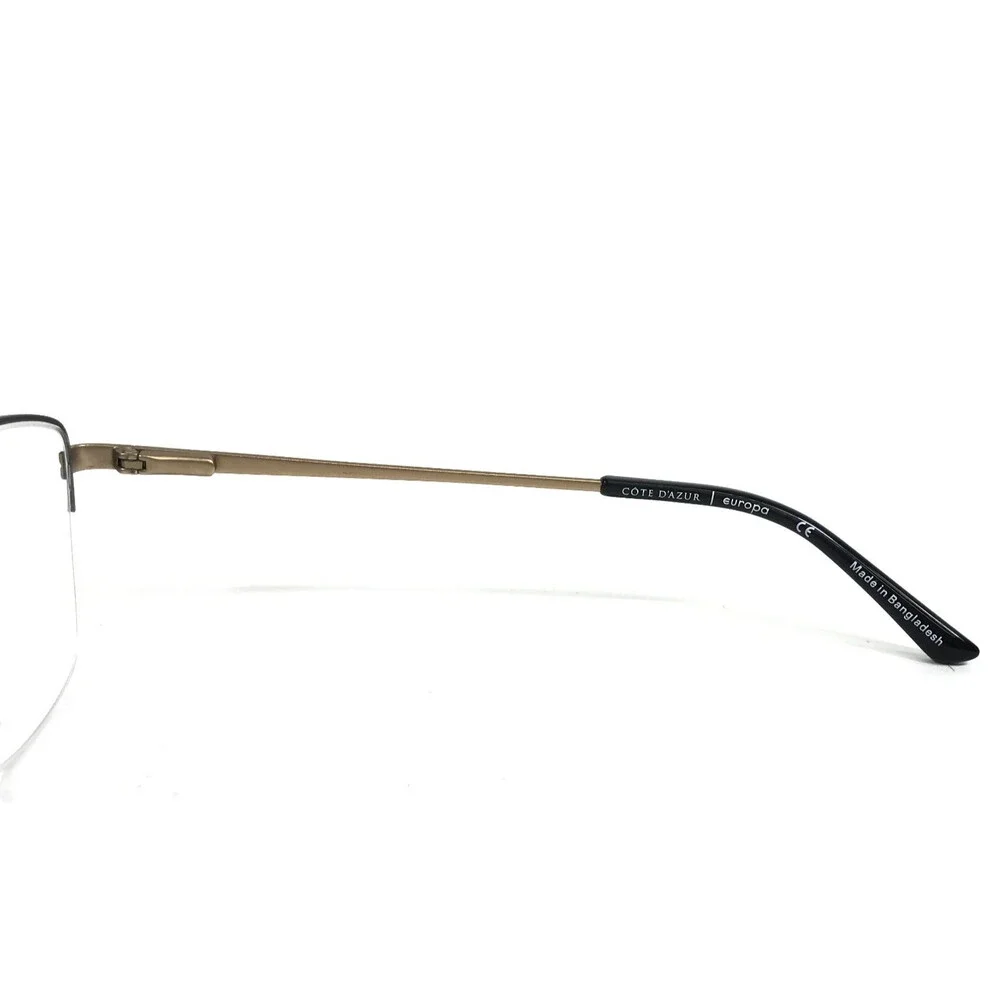 Cote D'Azur Eyeglasses Frames CDA-372 C3 Black Gold Cat Eye Half Rim 52-17-135